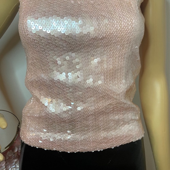 Vintage Oscar de la renta pink sequin tank top! - Picture 3 of 11